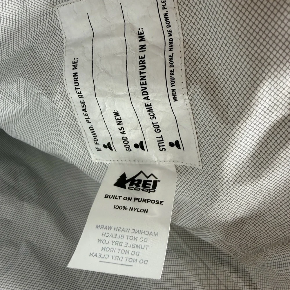 REI Co-op Rainwall Rain Jacket Kids Large 14-16 Gray Silver Full Zip Waterproof
